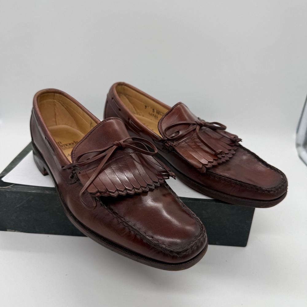 Allen Edmonds Alton Loafers Men's 7 D Brown Leather Kiltie Tassel Dress Shoes